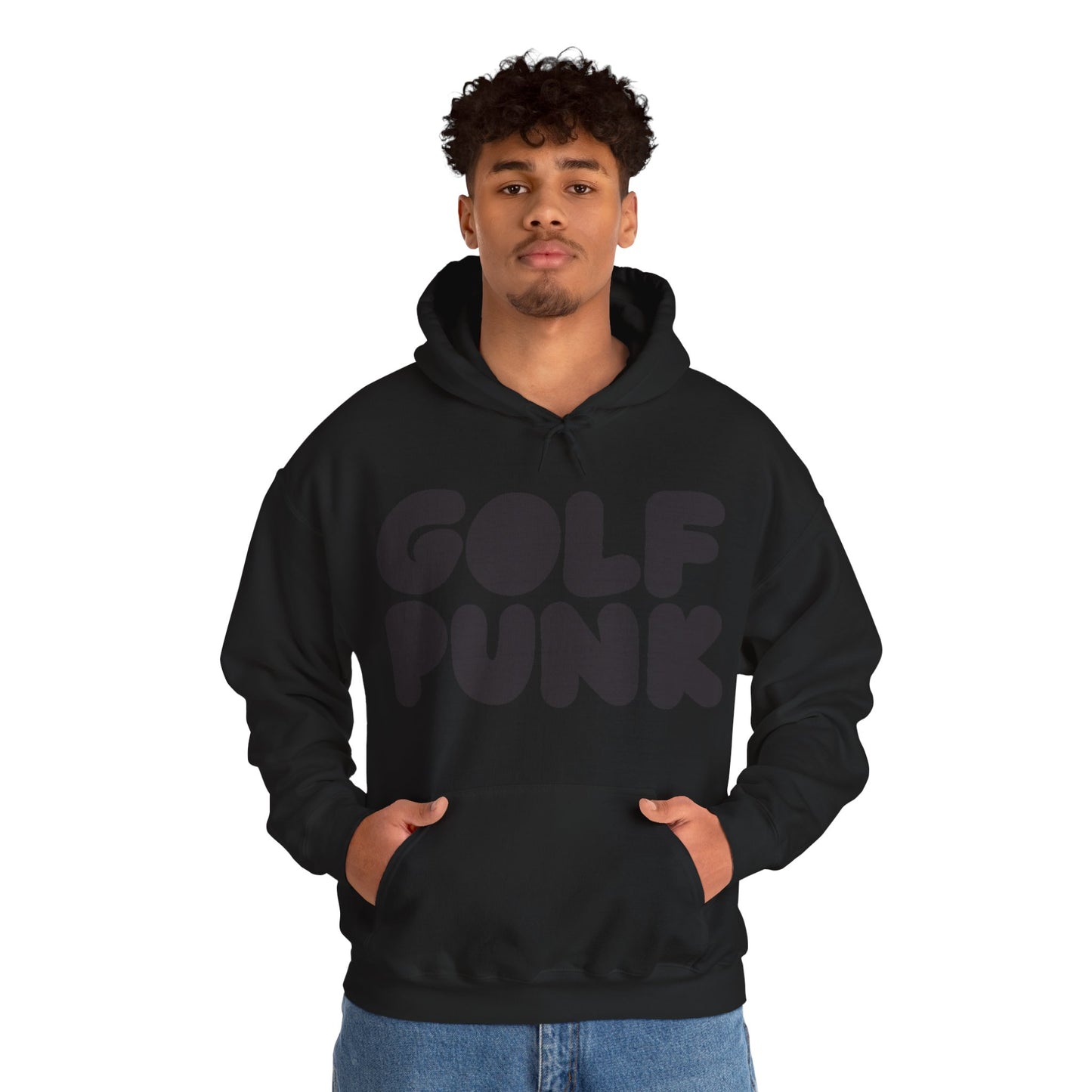 Black-on-Black Stealth Golf Punk Hooded Sweatshirt