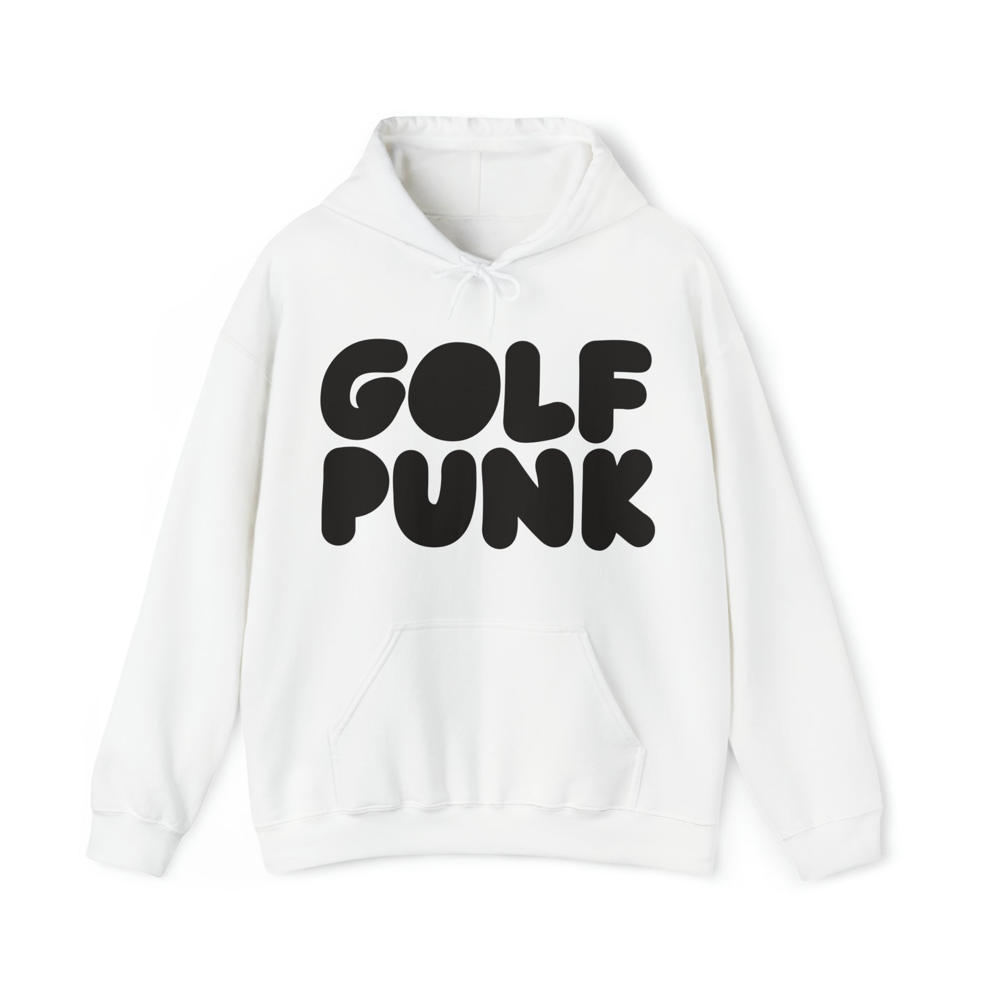 Best Golf Hoodie in white with Golf Punk Print design unisex 