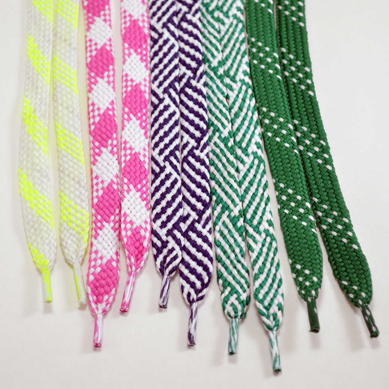 Graphic Golf Shoe Laces Green/White