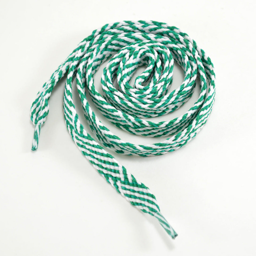 Graphic Golf Shoe Laces Green/White